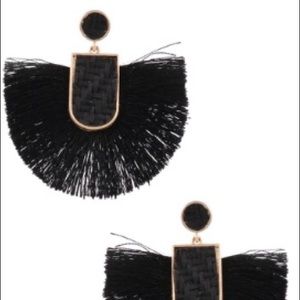Black fringe earrings
